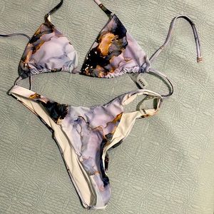 Marbled lavender bikini large SHEIN never worn.
